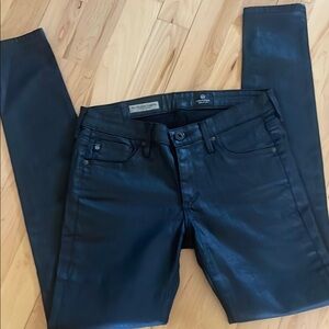 AG Adriano Goldschmied size 26 Mid-rise Jeans Faux Leather Denim